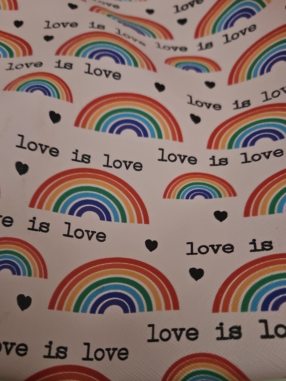 Danielle Creations Love Is Love Pink Rainbow Cosmetic Makeup Bag